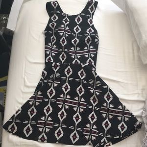 Fun and flirty geometric design skater dress